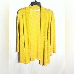 Kasper Womens Open Front Cardigan Butterscotch Yellow Lightweight 3X NWT